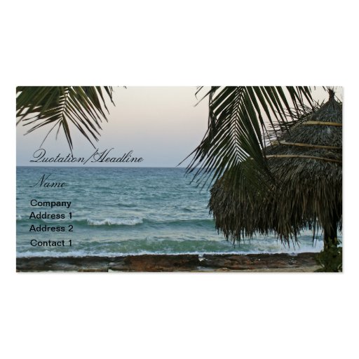 Beach Cabana Business Card (front side)