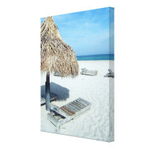 Beach Cabana Tropical Scenic Art Gallery Wrapped Canvas