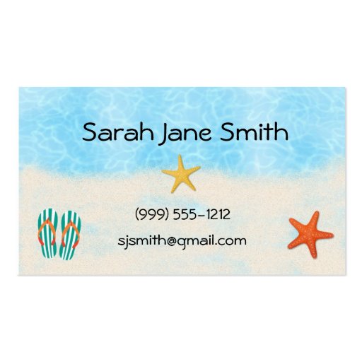 Beach calling cards / business cards (#BUS 009) (front side)
