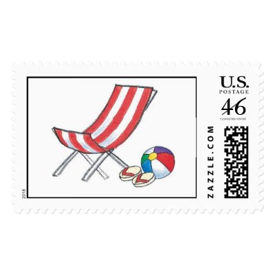Beach Chair and Flip Flops Stamps by Musicat