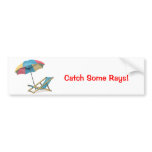 Beach Chair and Umbrella Bumper Stickers