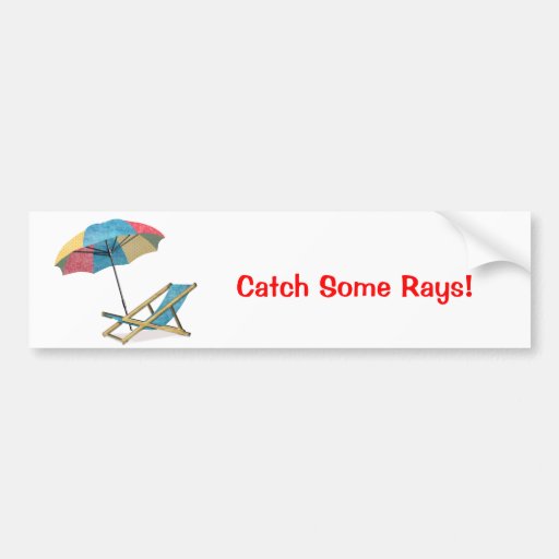 Beach Chair and Umbrella Bumper Stickers