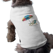 Beach Chair and Umbrella Dog T Shirt