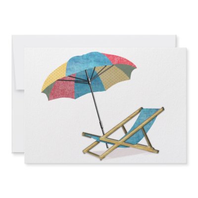 Beach Chair and Umbrella Personalized Announcement by ElainePlesser