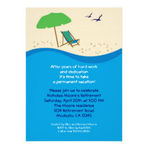 Beach Chair Retirement Party Invitation