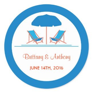 Beach Chair Wedding Sticker sticker