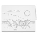 Beach Chairs Adult Coloring Big Card