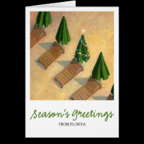 Beach Chairs Christmas card cards