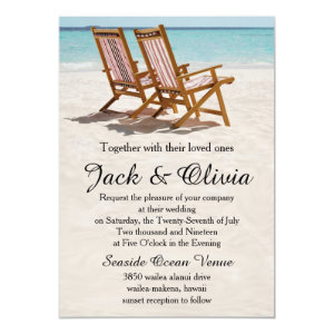 Beach Chairs Destination Wedding Invitation