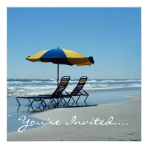 Beach Chairs on Daytona Beach Personalized Invites