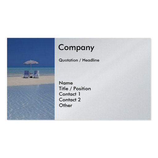 Beach Chairs on Sandbar business card template (front side)