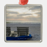 Beach chairs on St. Pete's beach at sunset. Christmas Tree Ornaments