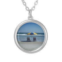 Beach Chairs on The Shoreline Custom Necklace