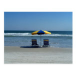 Beach Chairs on The Shoreline Post Card