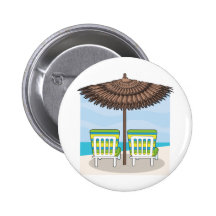 Beach Chairs Pinback Button
