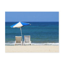 Beach chairs postcards