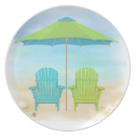 Beach Chairs, Umbrella, Beach Plate