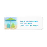Beach Chairs, Umbrella, Beach Return Address Label
