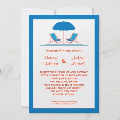 Beach Chairs Wedding Invitation by marlenedesigner