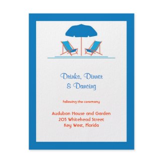 Beach Chairs Wedding Reception Card invitation