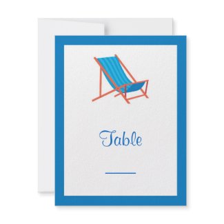Beach Chairs Wedding Table Card invitation