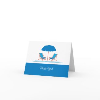 Beach Chairs Wedding Thank You Card card