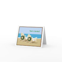 Beach Chairs with Wreaths cards