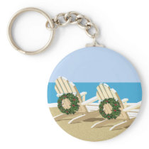 Beach Chairs & Wreaths Keychains
