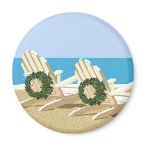 Beach Chairs & Wreaths Refrigerator Magnet
