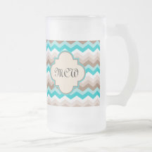 Beach Chevron Zigzag Monogram Mug
