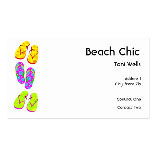 Beach Chic Business Cards (front side)