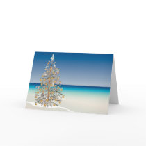 Beach Christmas Greeting Card by ChristmasDesigns Beach Christmas Greeting Card