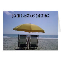 BEACH CHRISTMAS GREETINGS GREETING CARDS