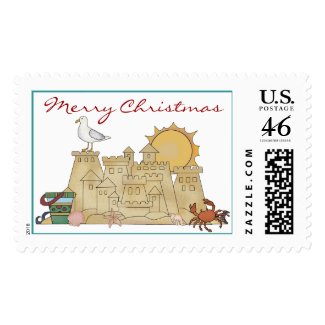 Beach Christmas Postage stamp