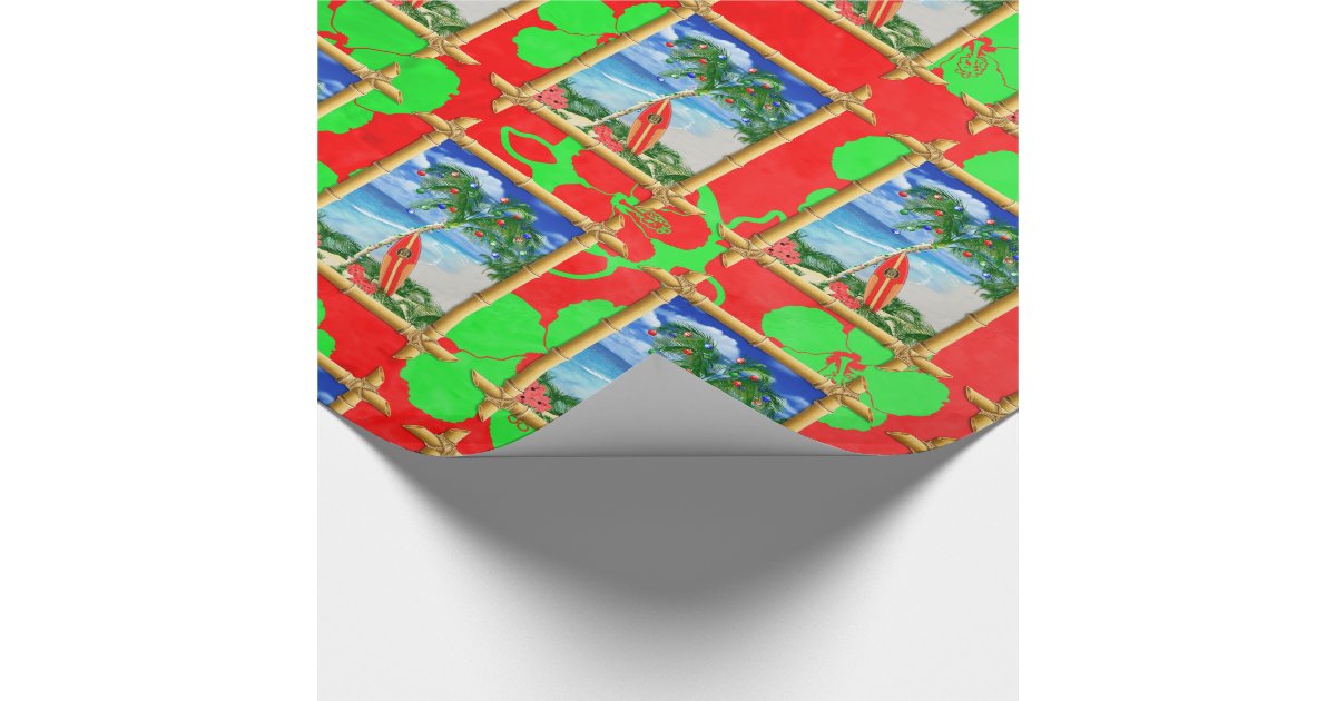 Beach Christmas Wrapping Paper 