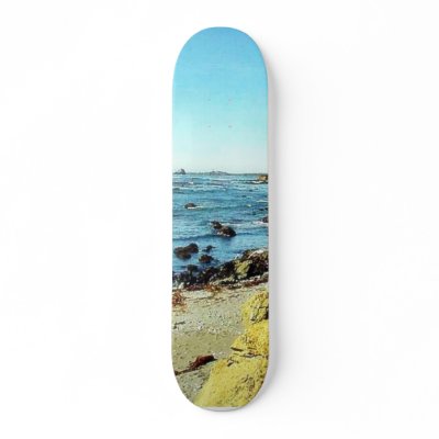 Beach Coast In Monterey Ocean Water Sea Custom Skate Board by lifesphere