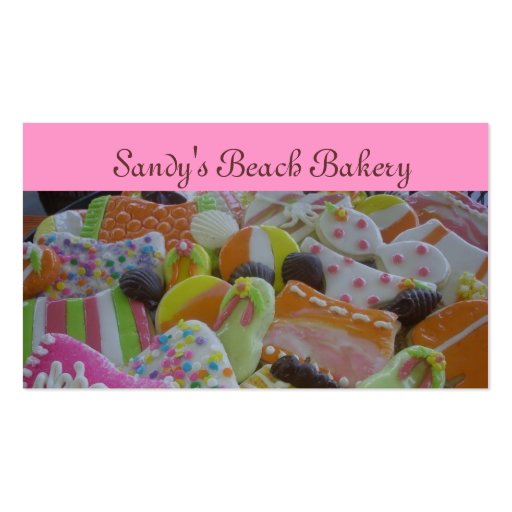 beach cookies business card template (front side)