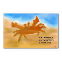 Beach Crab Haiku Art ACEO Trading Card #1 business cards by Reflekshins Beach Crab Haiku Art ACEO Trading Card #1 business cards