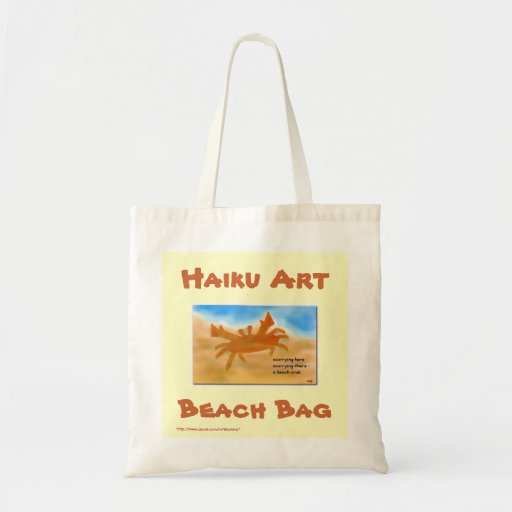 Beach Crab Haiku Art Beach Bag