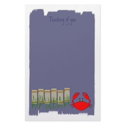 Beach Crab Stationary Custom Stationery by RedRider08