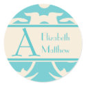 Beach Cream Customize Last and First Name Sticker
