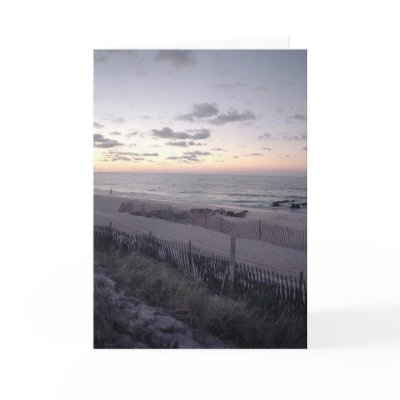'Beach Dawn' Blank Greeting Card by lizadeyphoto