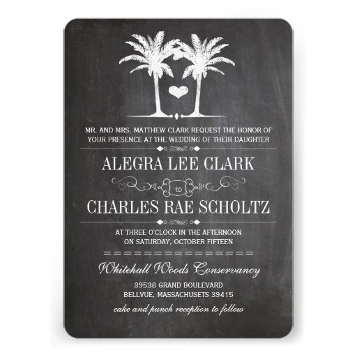 Beach Destination Chalkboard Typography Invite