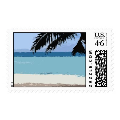 beach destination stamp