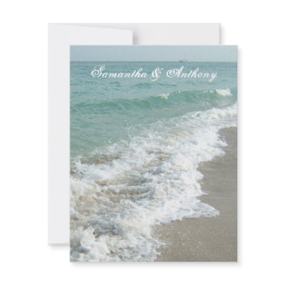 Beach Destination Wedding Invitation, Foaming Surf by cutencomfy