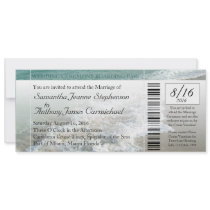 Beach Destination Wedding Ticket Invitation