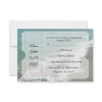 Beach Destination Wedding Ticket Small RSVP Personalized Invite