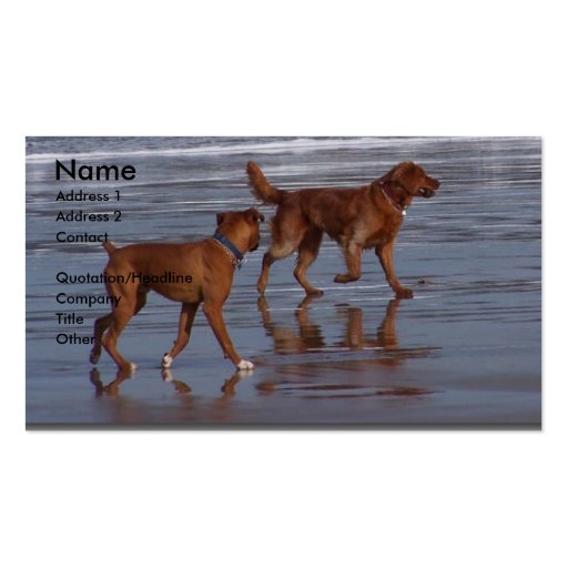 Beach Dogs Business Cards (front side)