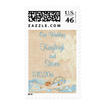 Beach Dreams Wedding Postage postage