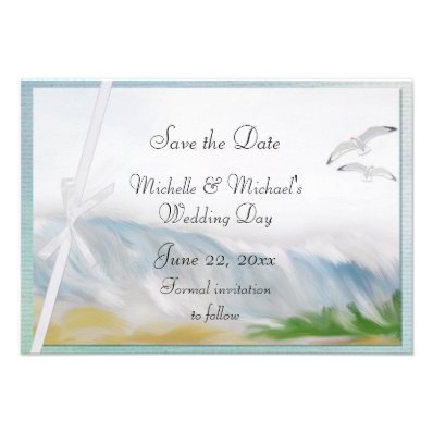Beach Dunes Romance Save the Date Personalized Invitation